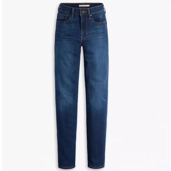 Levi's 724 High Rise Slim Straight Jeans Dark Wash Stretch Denim Classic - Picture 7 of 10